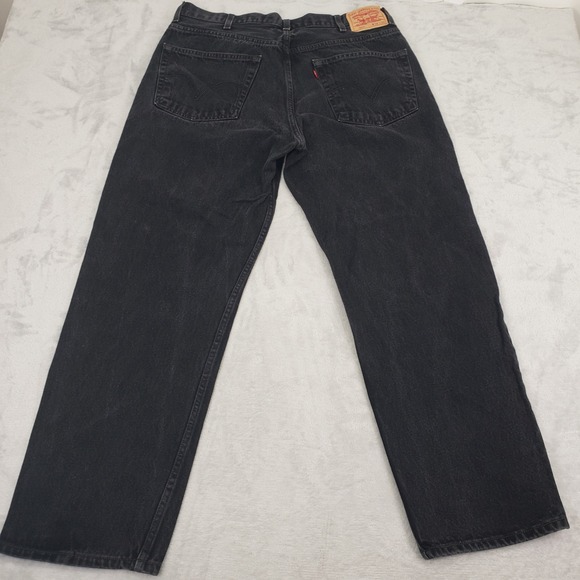Levi 38x30 Strauss 550 Relaxed Fit Black Jeans Mens W38 L30 100% Cotton - Picture 4 of 12